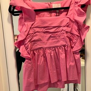 Elegant Pink Ruffled Blouse